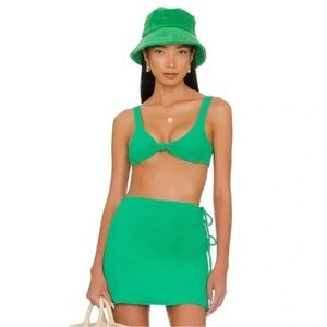 Superdown Revolve - Delilah Terry Skirt Set - Kelly Green